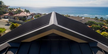 Standing Seam Metal Roof With a View of the Pacific Ocean