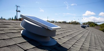 Solar Fans installed on an Asphalt Shingle Roof